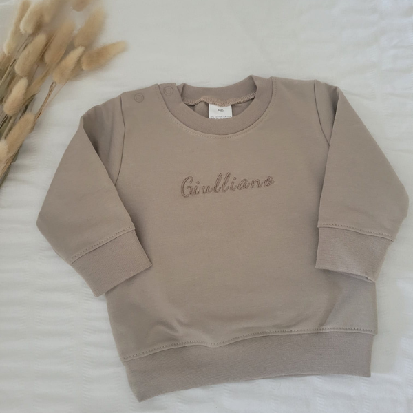 Sweater met naam beige