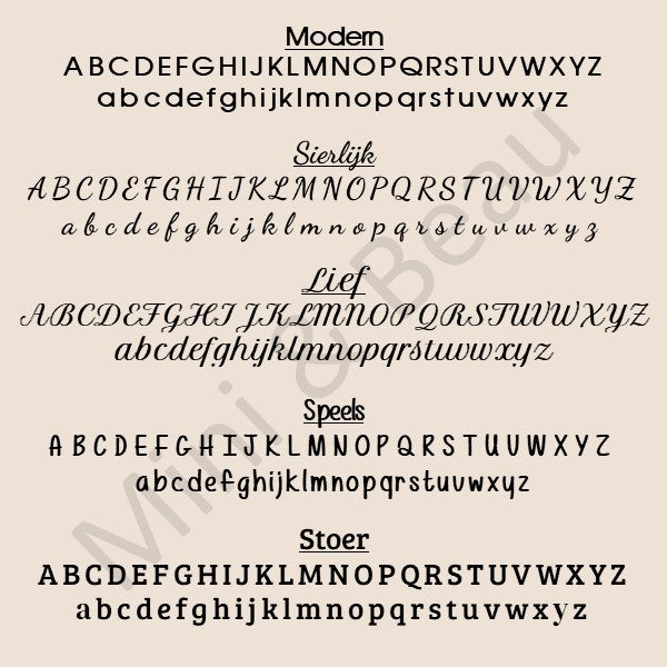 lettertype personalisering