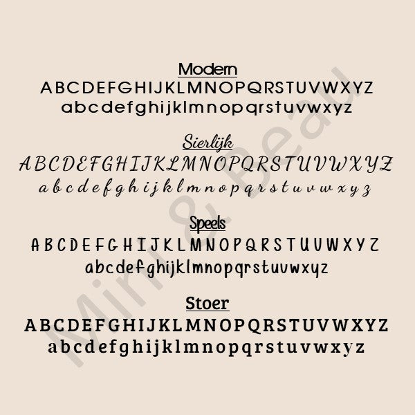 lettertype voor personalisatie