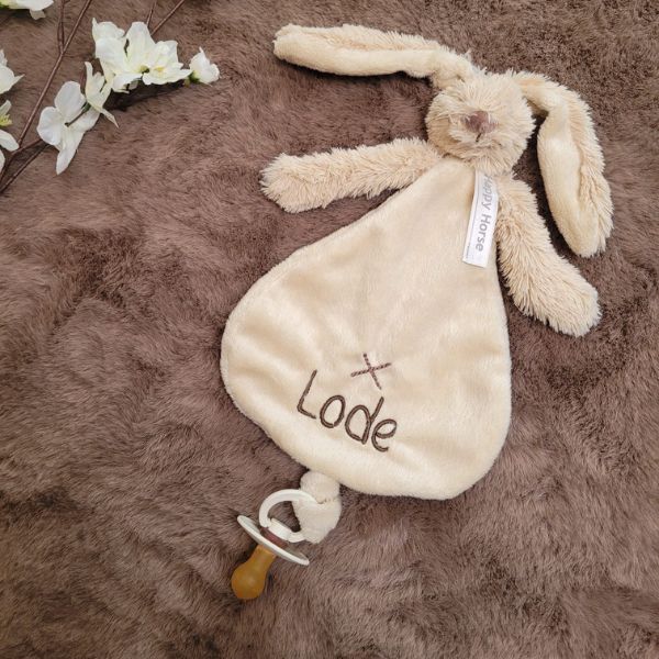 Happy Horse knuffeldoekje met naam beige