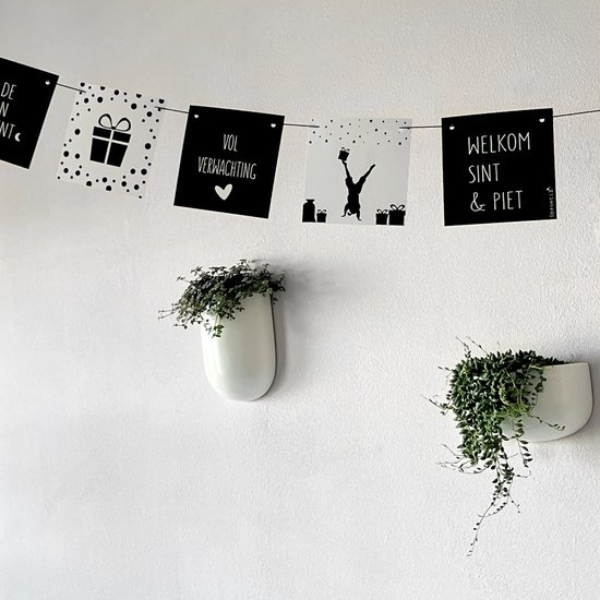 Zwart Wit Sinterklaas slinger